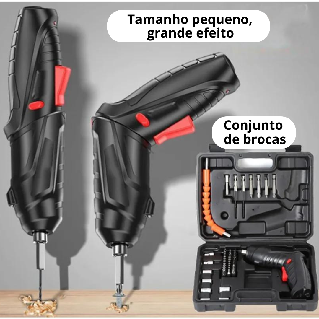 Maleta de Parafusadeira Elétrica Portátil + Jogo De Bits