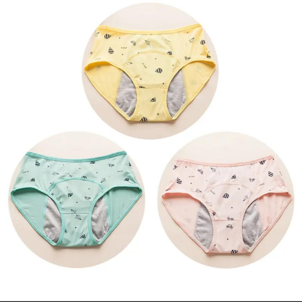 Calcinha Absorvente Confort Juvenil-Kit Promocional 3 Unidades