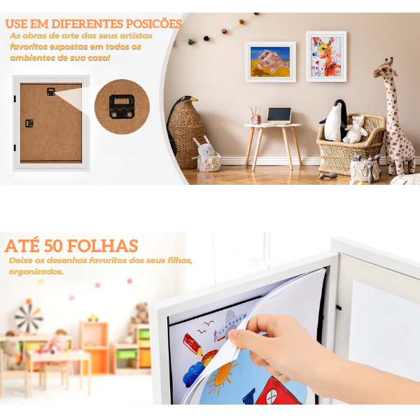 Quadro Porta Desenhos Infantil Tamanho A4