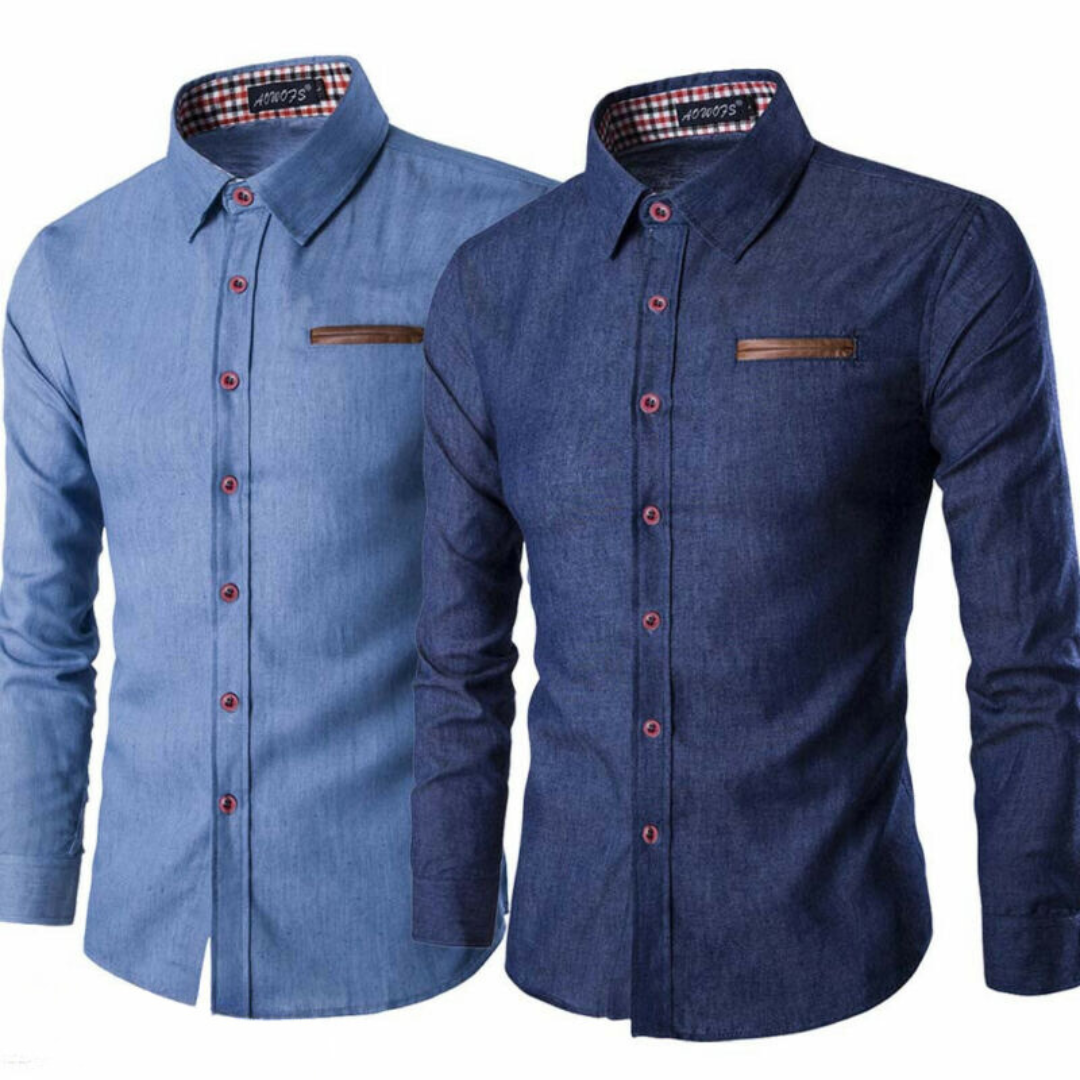 Camisa de Botão Jeans Masculina