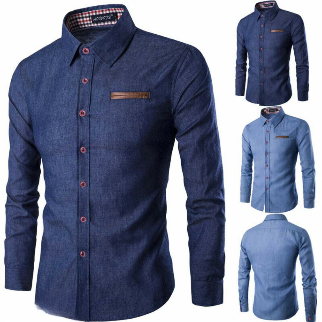 Camisa de Botão Jeans Masculina