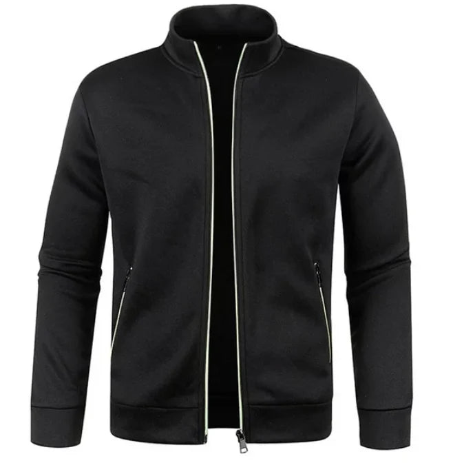 Jaqueta Streetwear Gola Alta em Malha com Ziper - Masculina