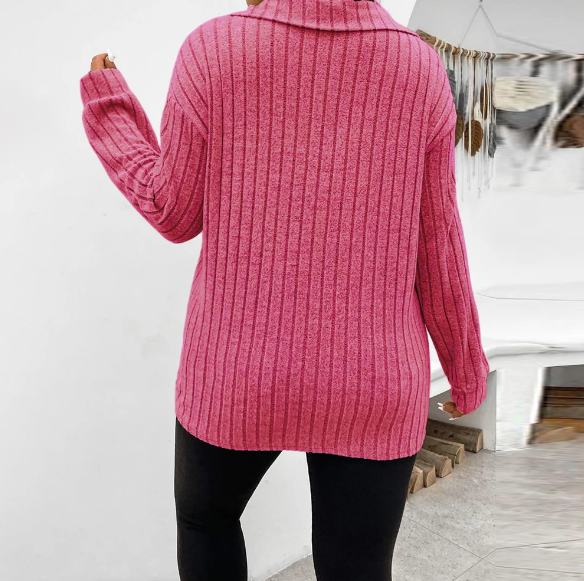 Camisa Feminina Plus Size c/ Gola de Lapela