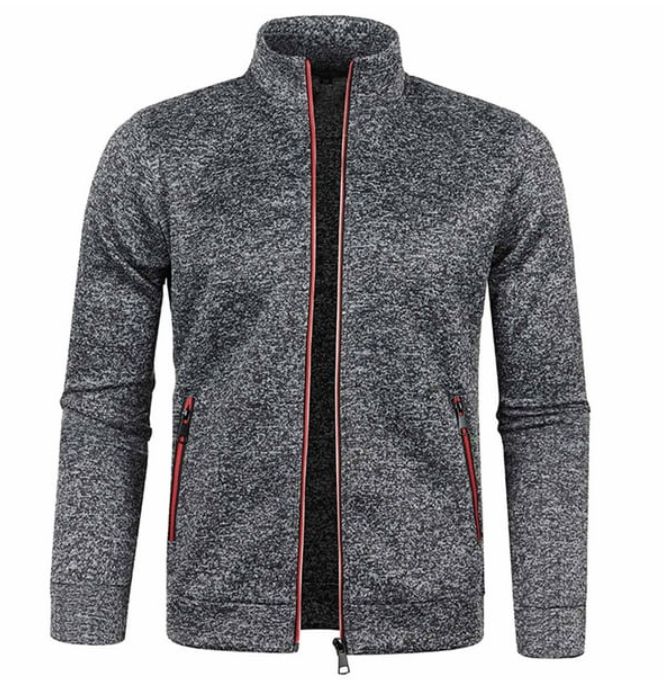 Jaqueta Streetwear Gola Alta em Malha com Ziper - Masculina