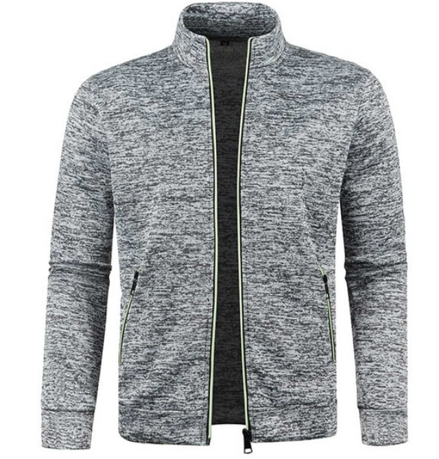 Jaqueta Streetwear Gola Alta em Malha com Ziper - Masculina
