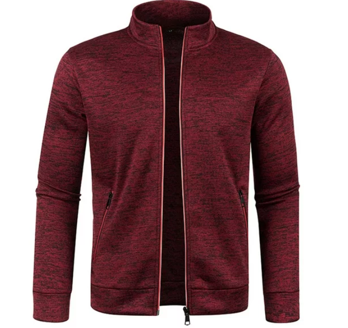 Jaqueta Streetwear Gola Alta em Malha com Ziper - Masculina