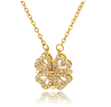 Colar Trevo de Coração Amor Eterno