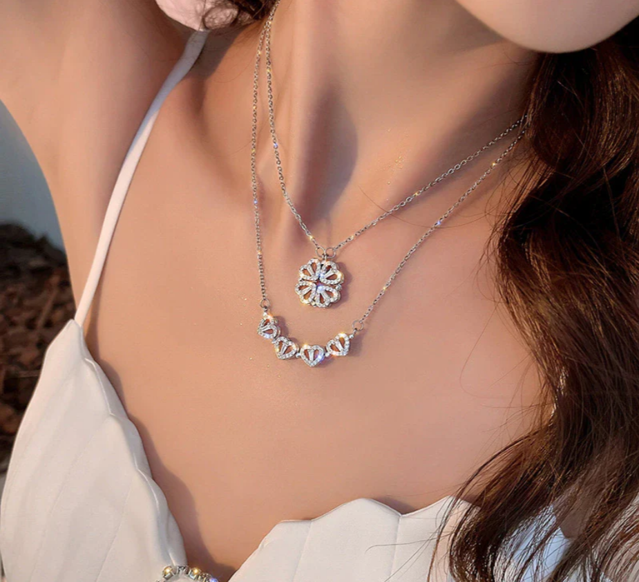 Colar Trevo de Coração Amor Eterno