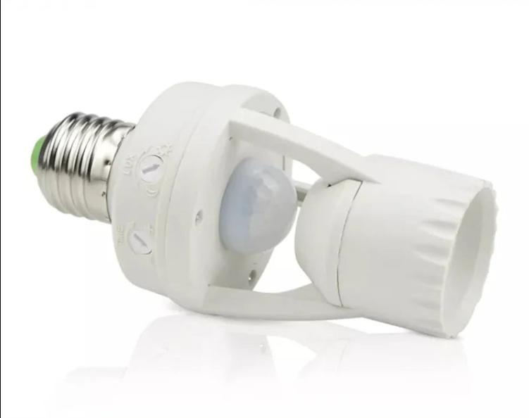 Sensor De Presença Com Fotocélula Para Lâmpada Soquete E27 Bivolt