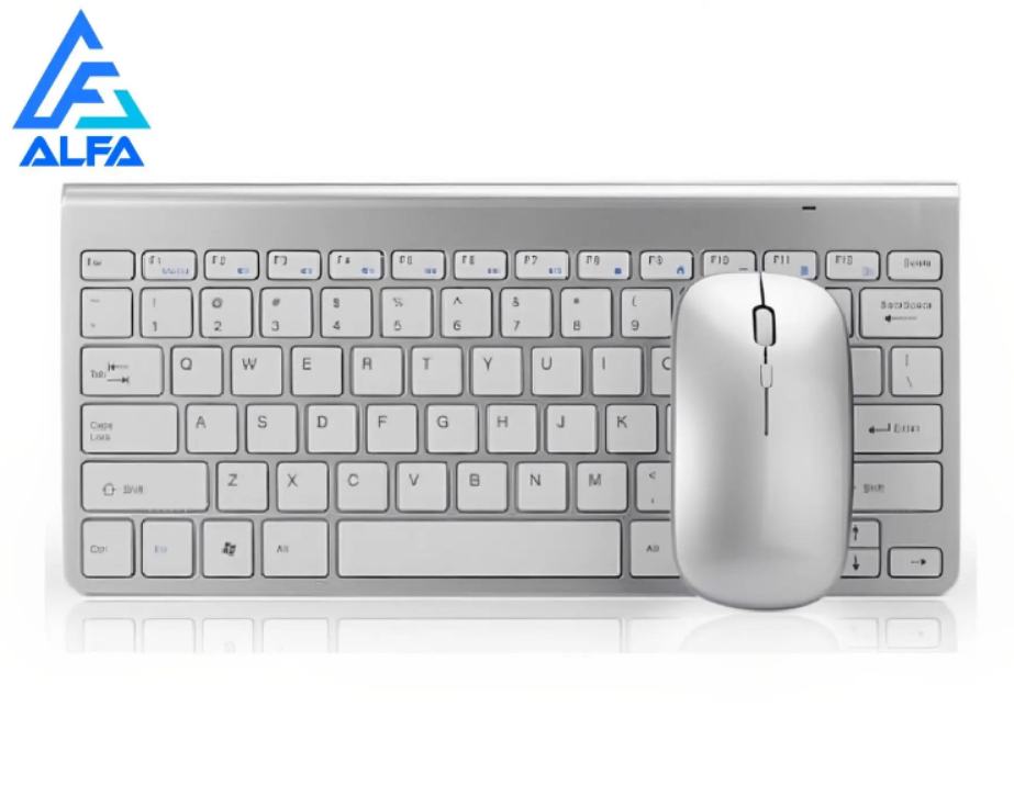 Kit Teclado + Mouse Sem Fio Slim Branco