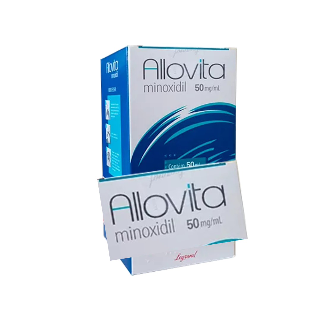 Minoxidil 5% Allovita 50ml São 4 Potes Tratamento para 4 Meses