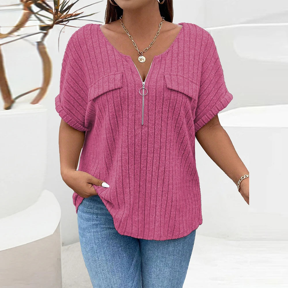 Camisa Feminina Plus Size - Decote em O