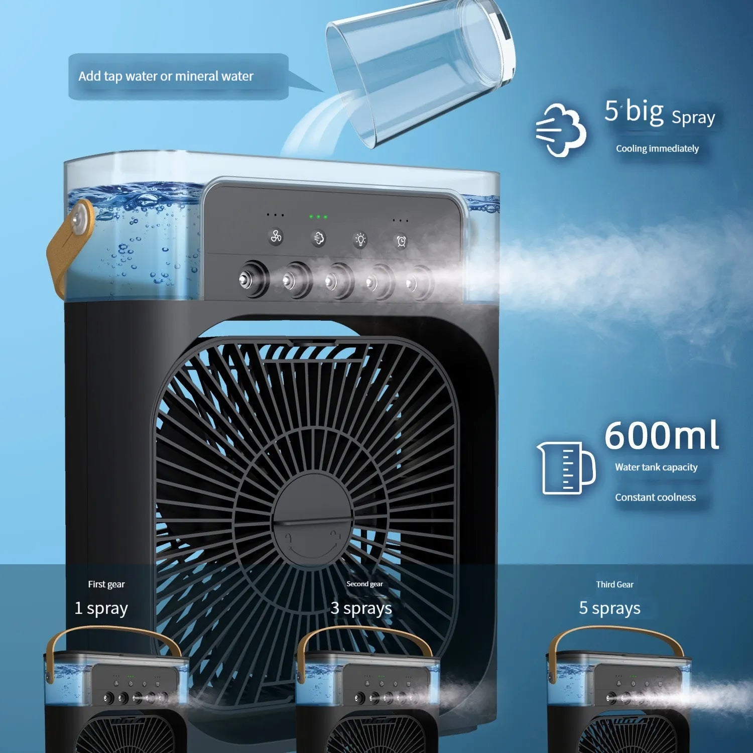 Climatizador e Umidificador de Ar Portátil 4 em 1 KasaMais