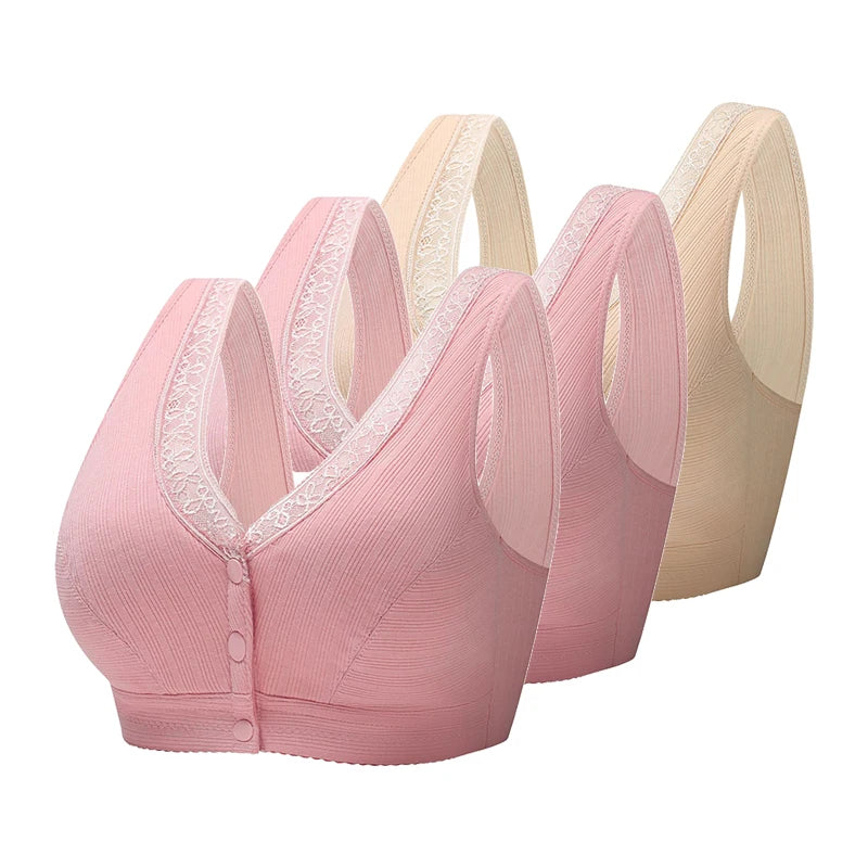 Sutiã com Botão Frontal (Kit promocional 3 unidades)