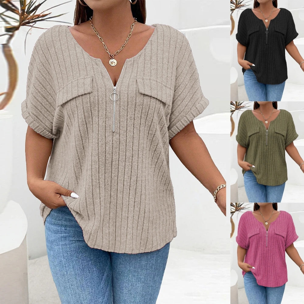 Camisa Feminina Plus Size - Decote em O