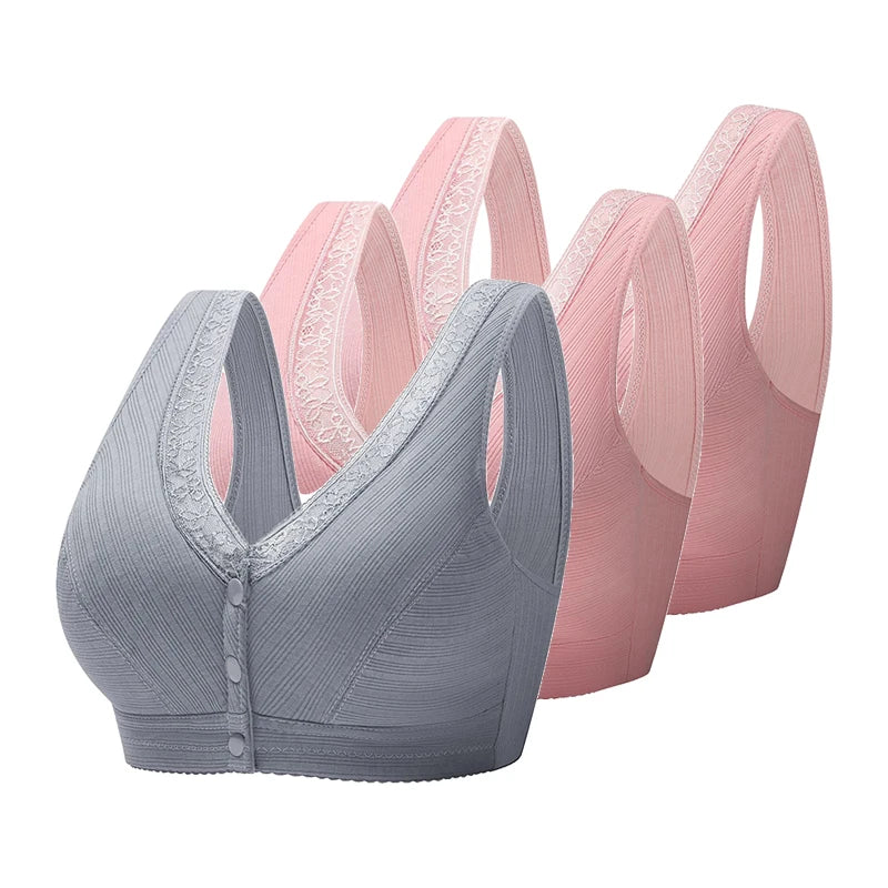 Sutiã com Botão Frontal (Kit promocional 3 unidades)