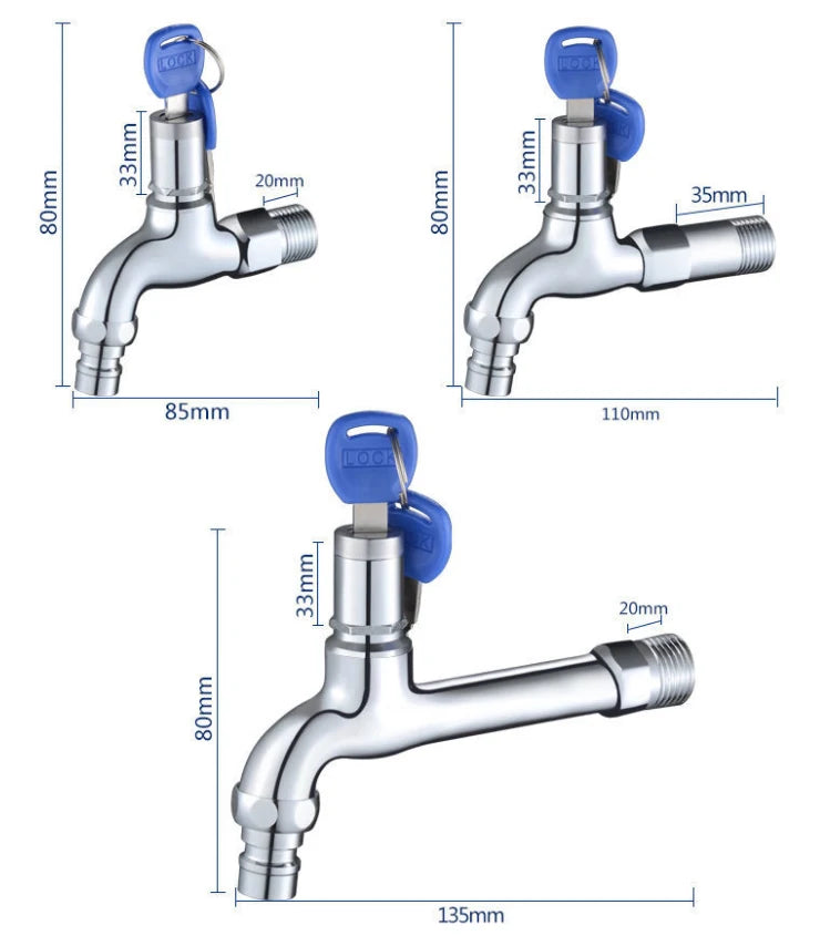 Torneira com Chave de Bloqueio Antifurto para Área Externa