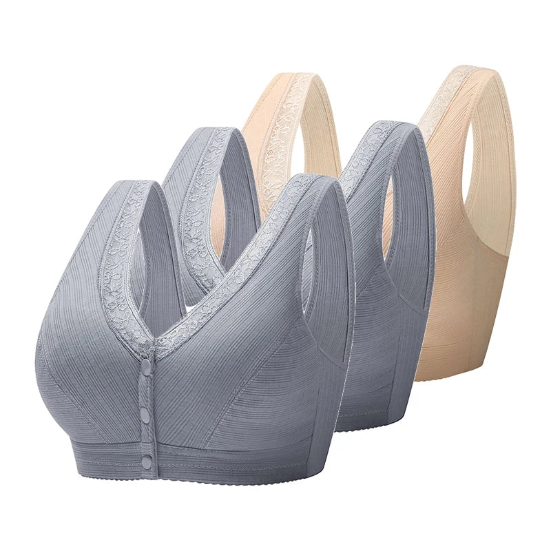 Sutiã com Botão Frontal (Kit promocional 3 unidades)