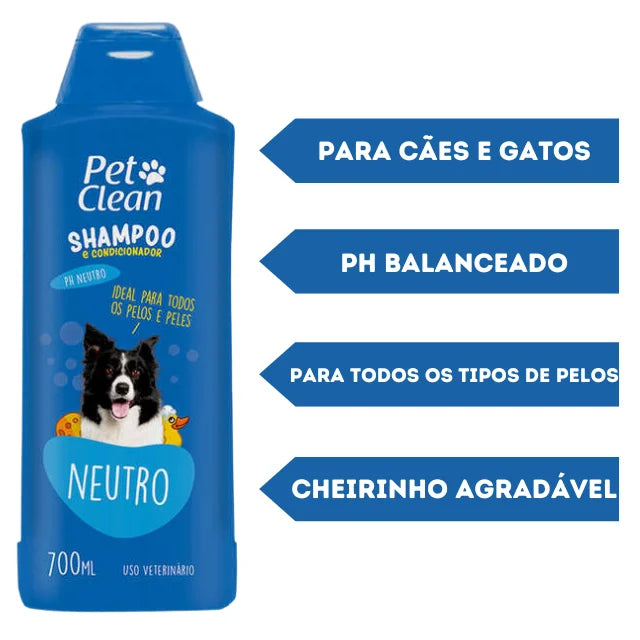 Kit Clean Pet Shampoo, Perfume e Condicionador para Cães e Gatos