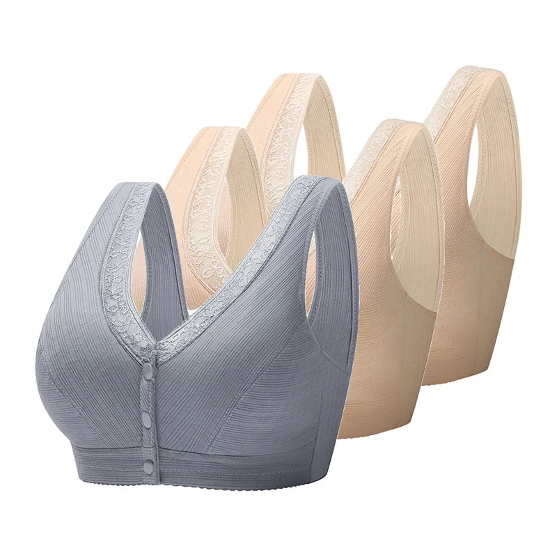Sutiã com Botão Frontal (Kit promocional 3 unidades)