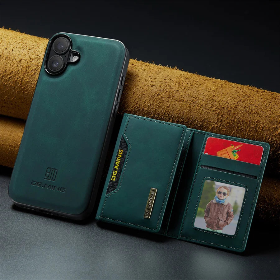 Capa Case de Couro Luxo para iPhone Ultra Fina Carteira Magnética 2 em 1