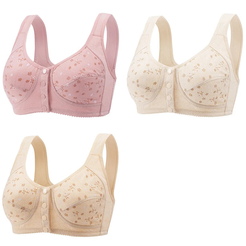 Sutiã com Botão Frontal (Kit promocional 3 unidades)