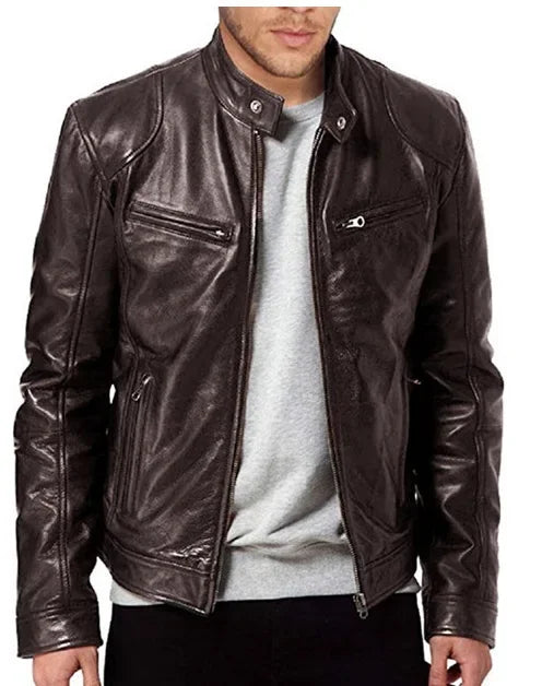 Jaqueta de Couro Bomber - Masculina