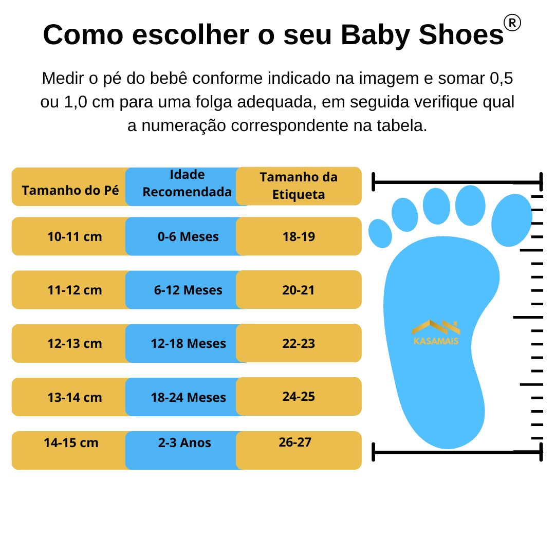 Sapatinho Baby Shoes® Antiderrapante 0 a 3 Anos