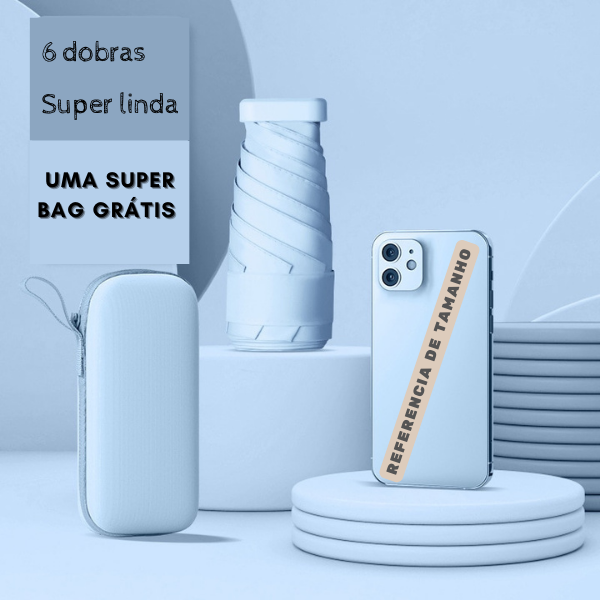 Sombrinha Mini + bag impermeável grátis