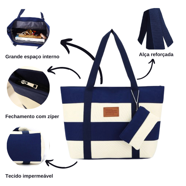 Bolsa de Praia Marine + Carteira de Brinde