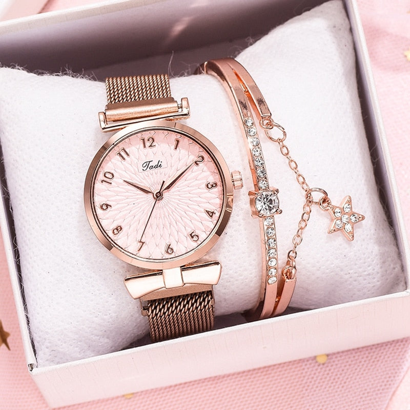 Relógio Feminino Elegance + Pulseira Luxo de Brinde